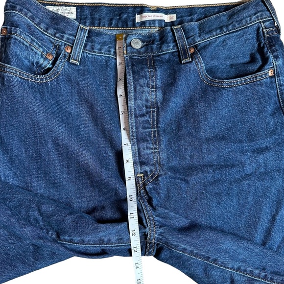 Levi's Premium Ribcage Straight Leg Denim Jeans Women’s Size 32 Dark Wash - Picture 11 of 16